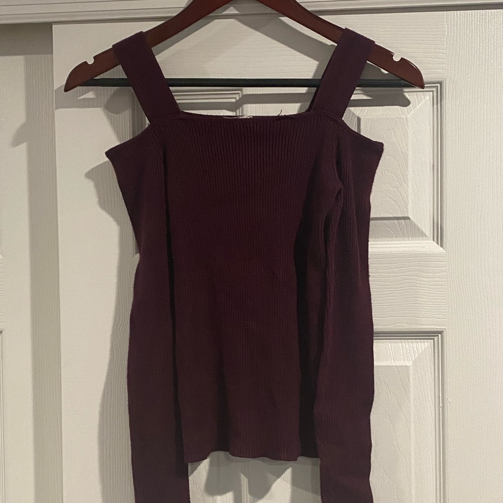 Garage Maroon Girls Large Off Shoulder Sweater